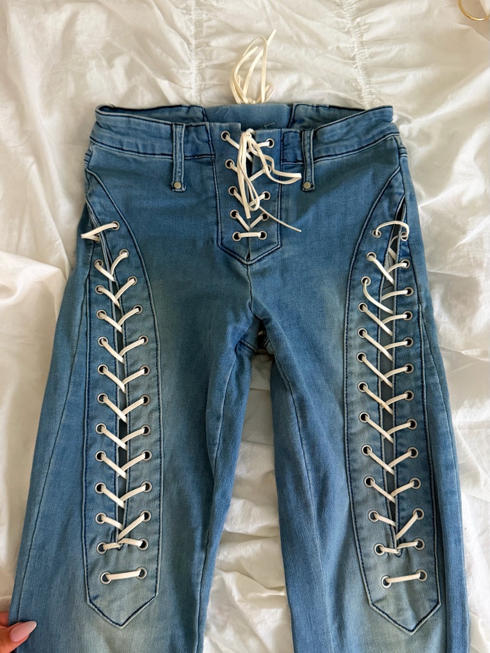 IAMGIA Blue Lace-Up Women’s Jeans